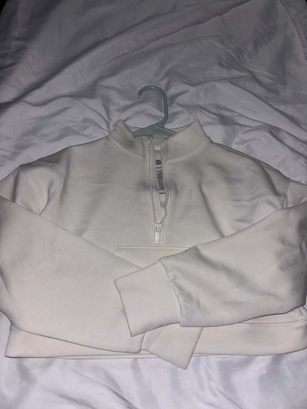 Kids All in Motion Half Zip Sweatshirt Size M(8) White Cropped